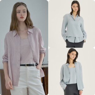 Bridge 26春 女 韩国正品 衬衫 Mind 吊带长袖 两件套 代购