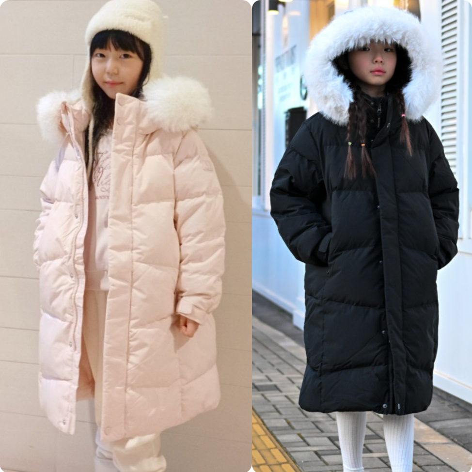 反季特价 韩国代购BLACK YAK/布来亚克 25冬儿童中长款连帽羽绒服