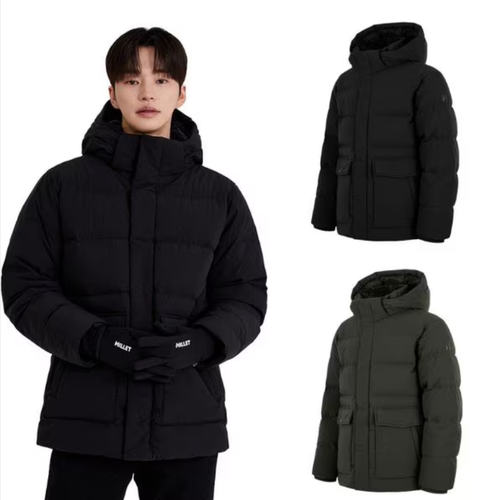 反季特价 韩国正品代购  MILLET觅乐 男 防风保暖连帽鹅绒羽绒服