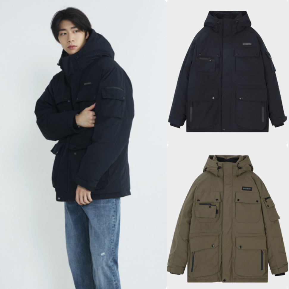 反季特价 韩国正品代购 BUCKAROO 24冬 男防水加厚工装羽绒服