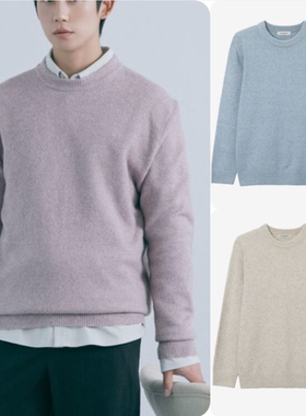 韩国正品代购 Mind Bridge 25冬 男羊驼毛毛衣圆领针织衫MZKT7102