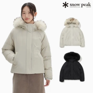 韩国代购 snow peak雪峰 24冬 女保暖休闲连帽鹅绒羽绒服 鹅绒90%