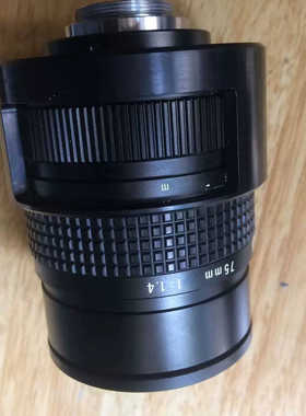 Cosmicar 75mm电视镜头，黑色金属机身，光圈2-2.询价