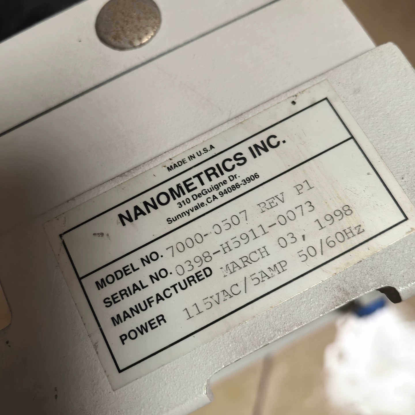 纳诺nanometrics晶圆检测显微镜，只这个样子.询价