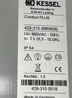 KESSEL科赛尔排污泵控制箱 429-315 .询价