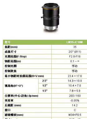 议价KOWA  LM35JC10M 1000万像素 工业镜头.询价