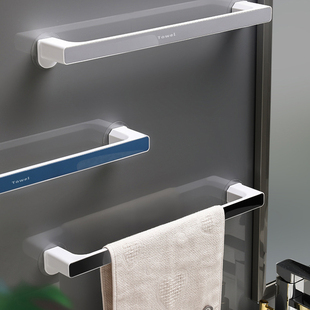 毛巾架免打孔卫生间浴室吸盘挂架浴巾架子北欧简约单杆抹布毛巾杆