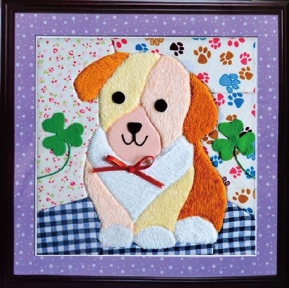 卡通diy儿童益智手工布画材料包免载剪简易拼布贴画材料包邮