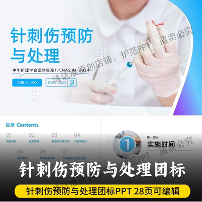 针刺伤预防与处理团标PPT 中华护理学会团体标准T/CNAS 41-2024