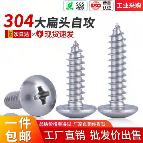 散装斤 M4M5大扁头正宗不锈钢螺丝钉自攻螺丝钉十字圆头大帽白钢