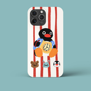 条纹pingu企鹅手机壳适用iPhone15plus苹果14可爱13菲林12简约11promax华为p60荣耀100小米红米k70一加oppo硬