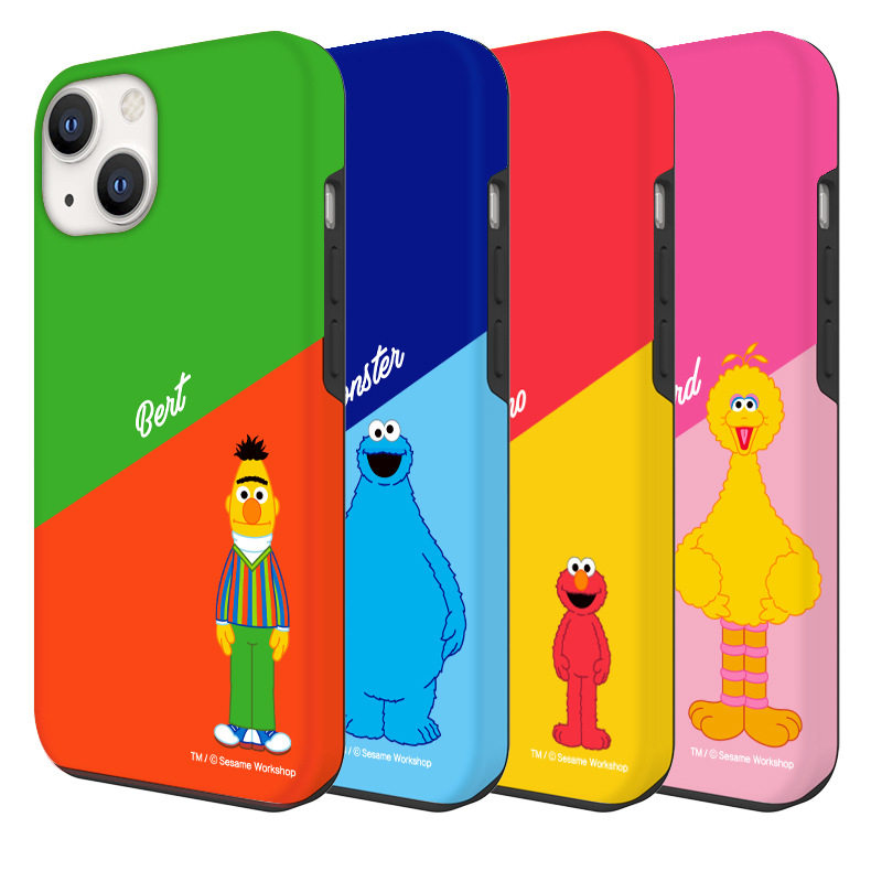 韩国芝麻街饼干怪兽双层菲林壳防摔MagSafe可爱卡通适用苹果15iPhone16promax硬壳14pro保护套13手机壳磁吸