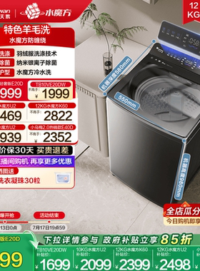 小天鹅小乌梅魔方波轮全自动大容量家用10/12KG变频洗衣机