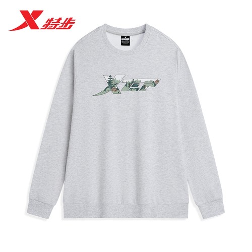 特步2025冬季新款圆领休闲卫衣