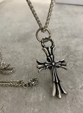 潮牌CH原创十字架街头风情侣项链