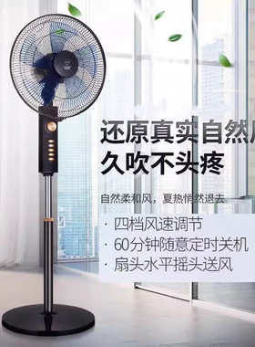 吉星钻石电风扇家用铝叶地扇机械遥控纯铜电机商用摇头新款落地扇