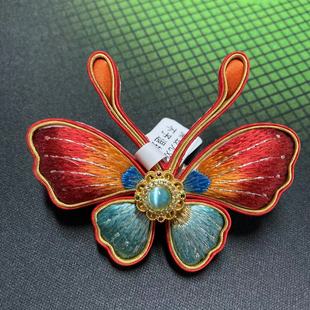 柒禧【蝴蝶】双非遗蜀绣盘扣别针磁吸胸针高级感轻奢胸花胸针女款