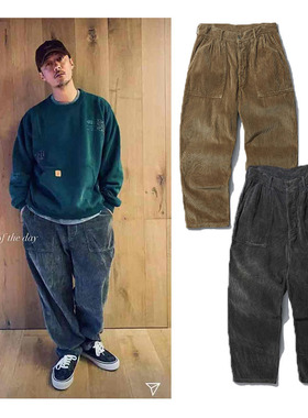 madboys余文乐mad20春秋灯芯绒长裤蜡染洗水做旧日产日潮休闲裤男
