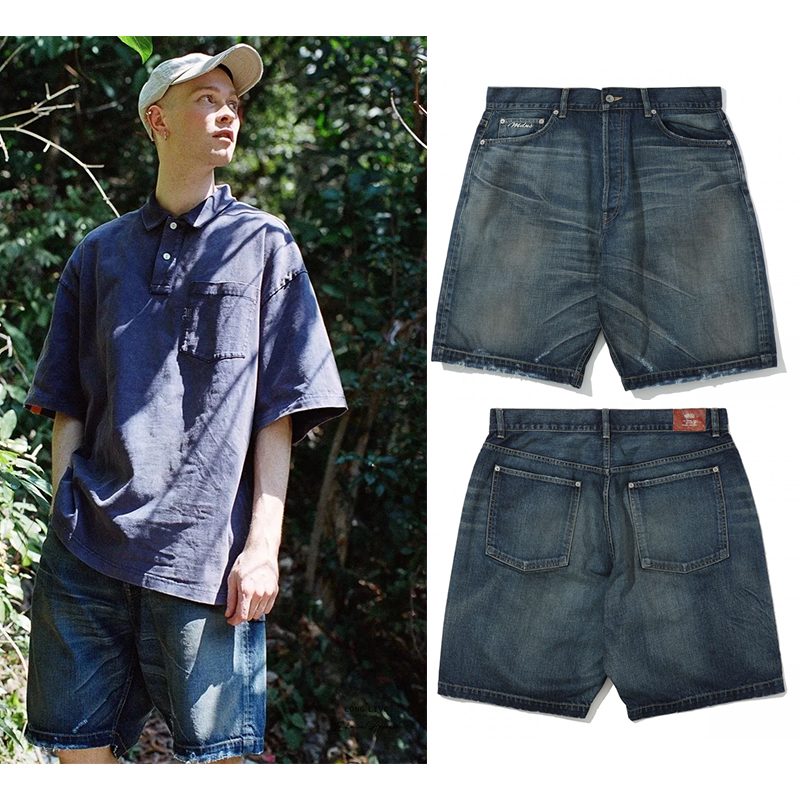madboys余文乐皮标日产牛仔短裤