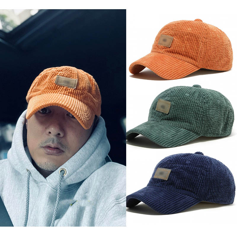 boy余文乐灯芯绒帽子橘色日潮