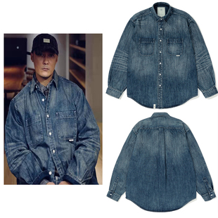 衬衫 水洗牛仔长袖 外套上衣 清货余文乐mdns同款 断码