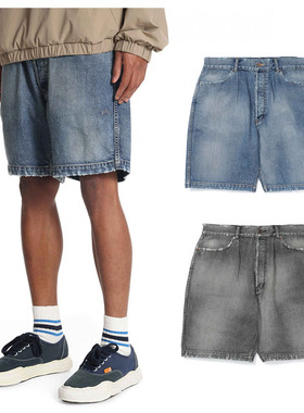madboys 余文乐mdns22ss 日产 水洗破坏牛仔休闲短裤日潮宽松 男
