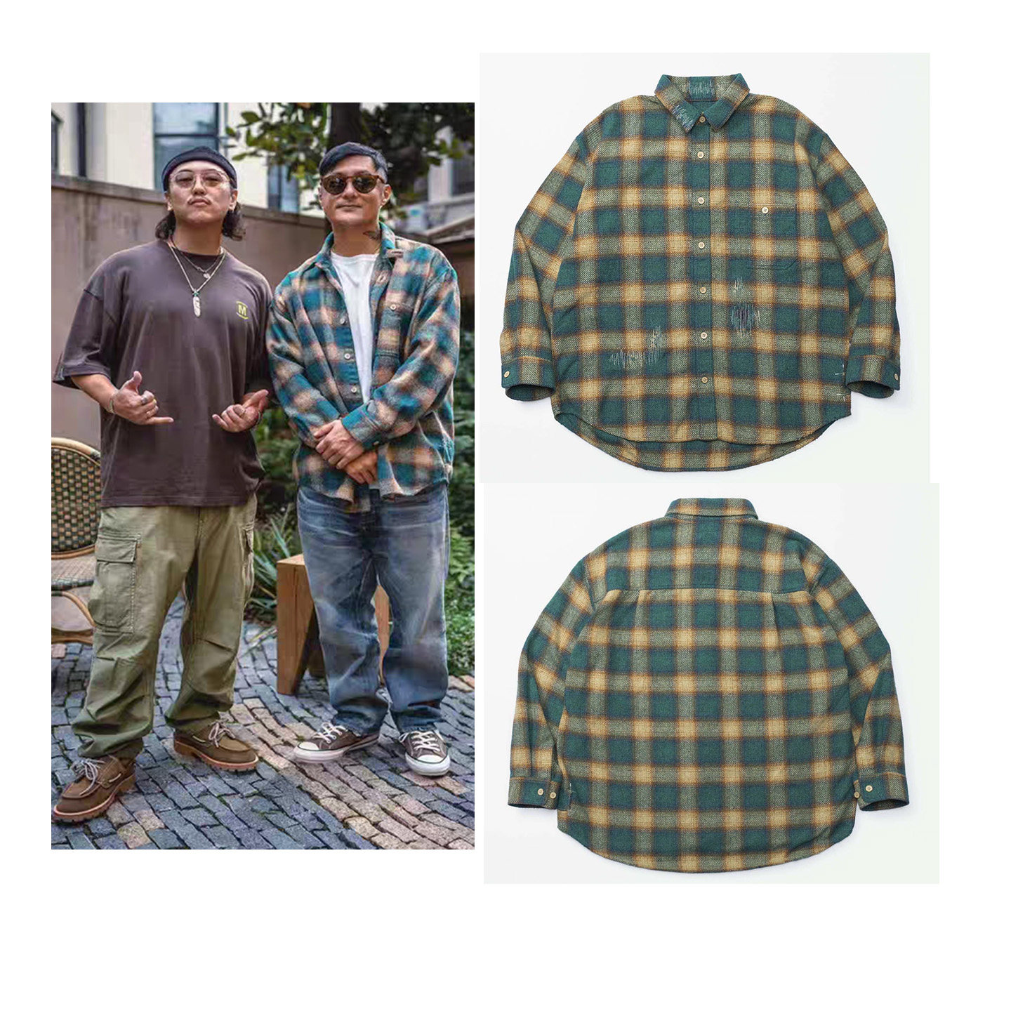 madboys MDNS  25AW 余文乐同款  做旧洗水破坏 SHIRT日产衬衫 - 实物图
