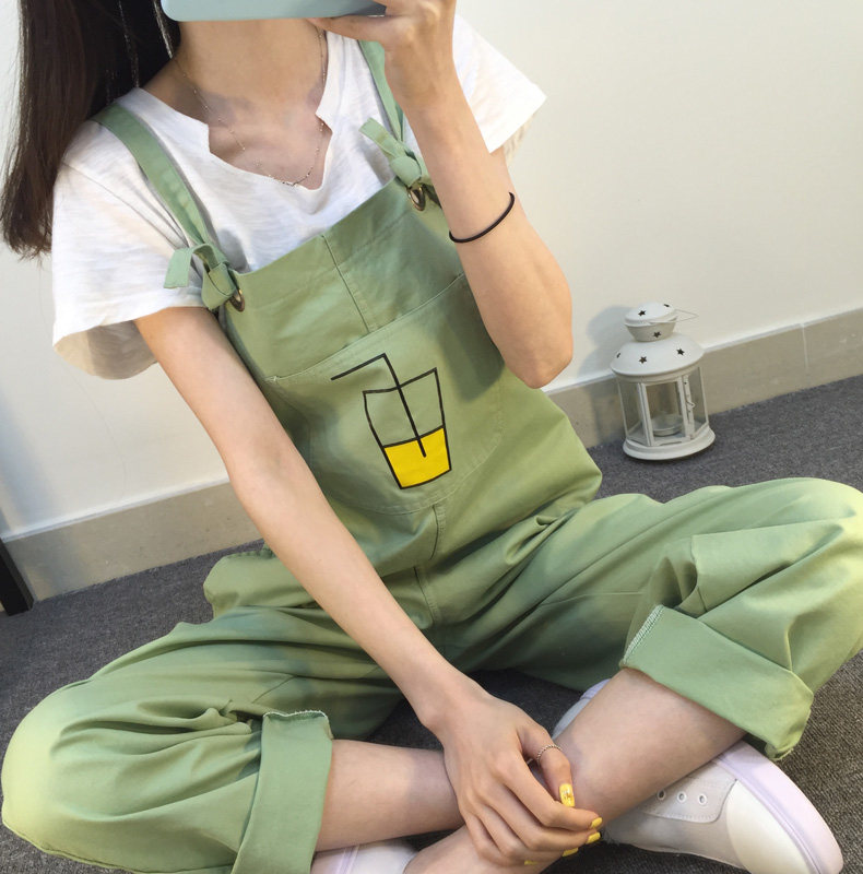 2019 Korean Edition Summer Bib new pattern Coke Cup Versatile pinkycolor Easy Show thin student Wide leg pantsin the Women's clothing/Boutique , Pants , Casual pants  category - from Buy2taobao.com to provide professional Taobao agent buy service