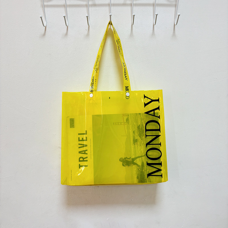 防水果冻夏季半透明手提袋服装塑料收纳袋大容量单肩环保袋购物袋,收纳整理,购物袋/环保袋/帆布袋,淘宝优惠券,粉丝福利购,淘宝优惠卷