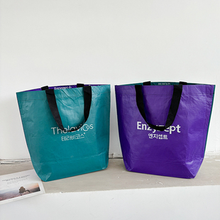 时尚单肩购物袋超市买菜包休闲旅行收纳袋丽新布防水手提袋环保袋
