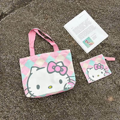 带拉链大容量帆布袋单肩包购物袋