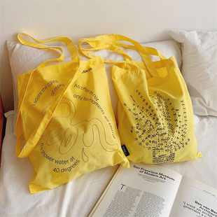 上海艺术书展周边单肩包大容量环保袋购物袋子文艺休闲手提棉布袋