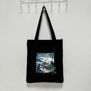 文艺休闲单肩包女帆布袋韩版夏学生手提袋带拉链环保购物袋大容量