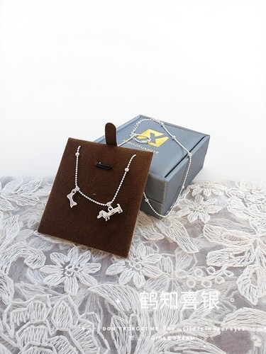  可爱小狗追骨银链 925 纯银实心链 情人节银伯伯纯银项链 时尚