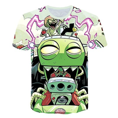植物大战僵尸游戏3D数码印花男士潮流个性快干透气T恤