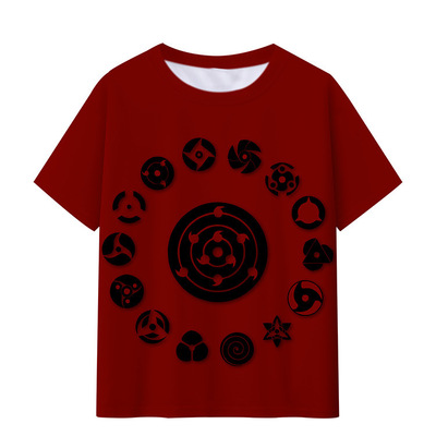 跨境热卖 火影忍者NARUTO数码印花3DT恤鸣人动漫周边元短袖上衣