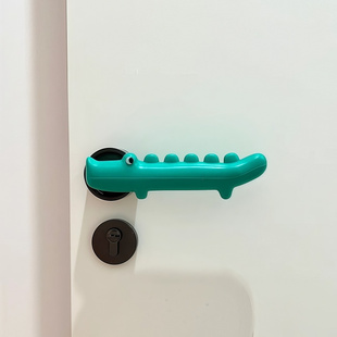 可爱鳄鱼门把手保护套防碰撞卡通硅胶卧室门静电装饰防盗门把手套