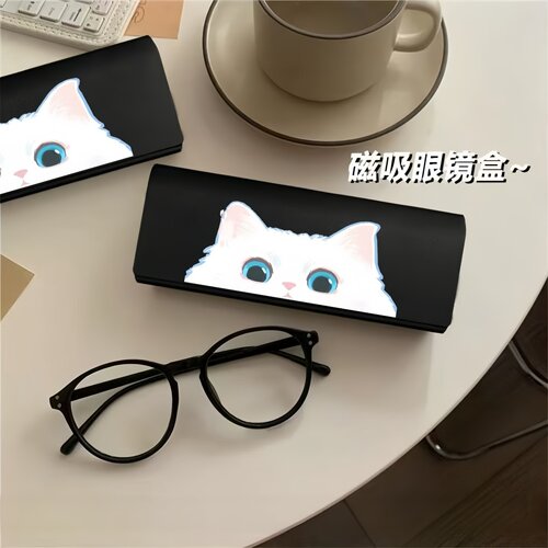 猫猫头磁吸抗压便携近视眼镜盒