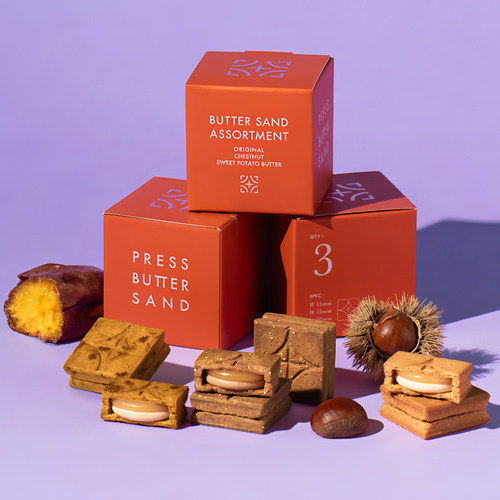 现货日本press butter sand秋季限定焦糖黄油栗子红薯夹心饼干