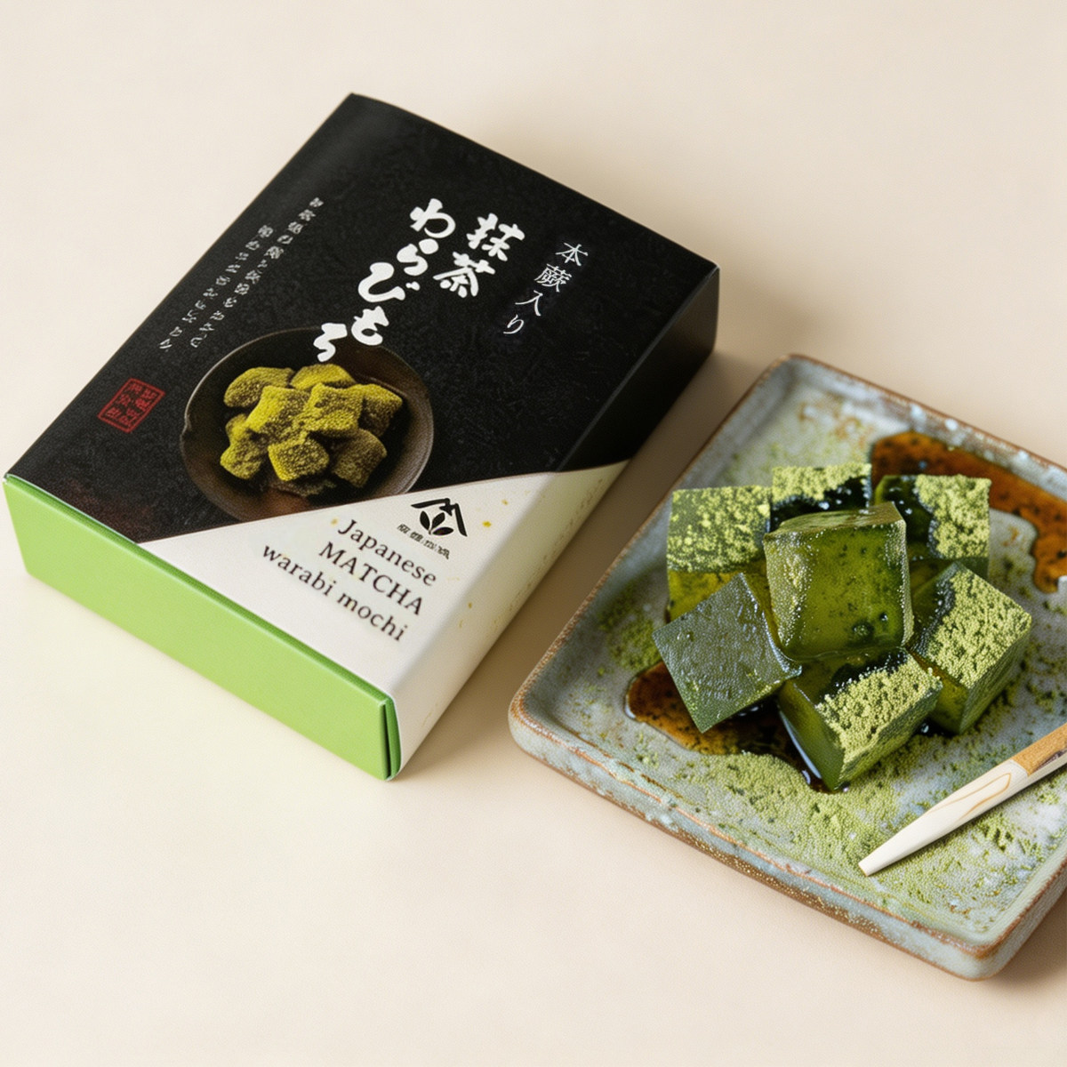 【现货】日本山城物产黑蜜抹茶粉蕨饼软糯Q弹果冻麻薯伴手礼盒
