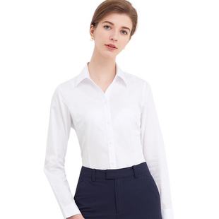 女士纯棉DP免烫长袖衬衫140支商务职业正装白领上班易打理衬衣