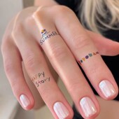 手指小图纹身贴戒指彩色纹身贴可爱小尺寸纹身贴防水 女 持久