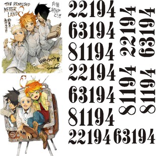 约定的梦幻岛 纹身贴cos 艾玛 诺曼 雷 脖子数字 纹身贴定制DIY