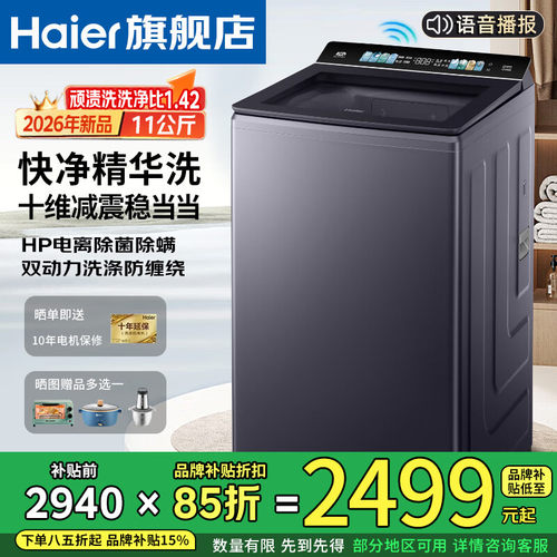 Haier/海尔XQS110-BE7VE5双动力全自动家用直驱变频波轮洗衣机