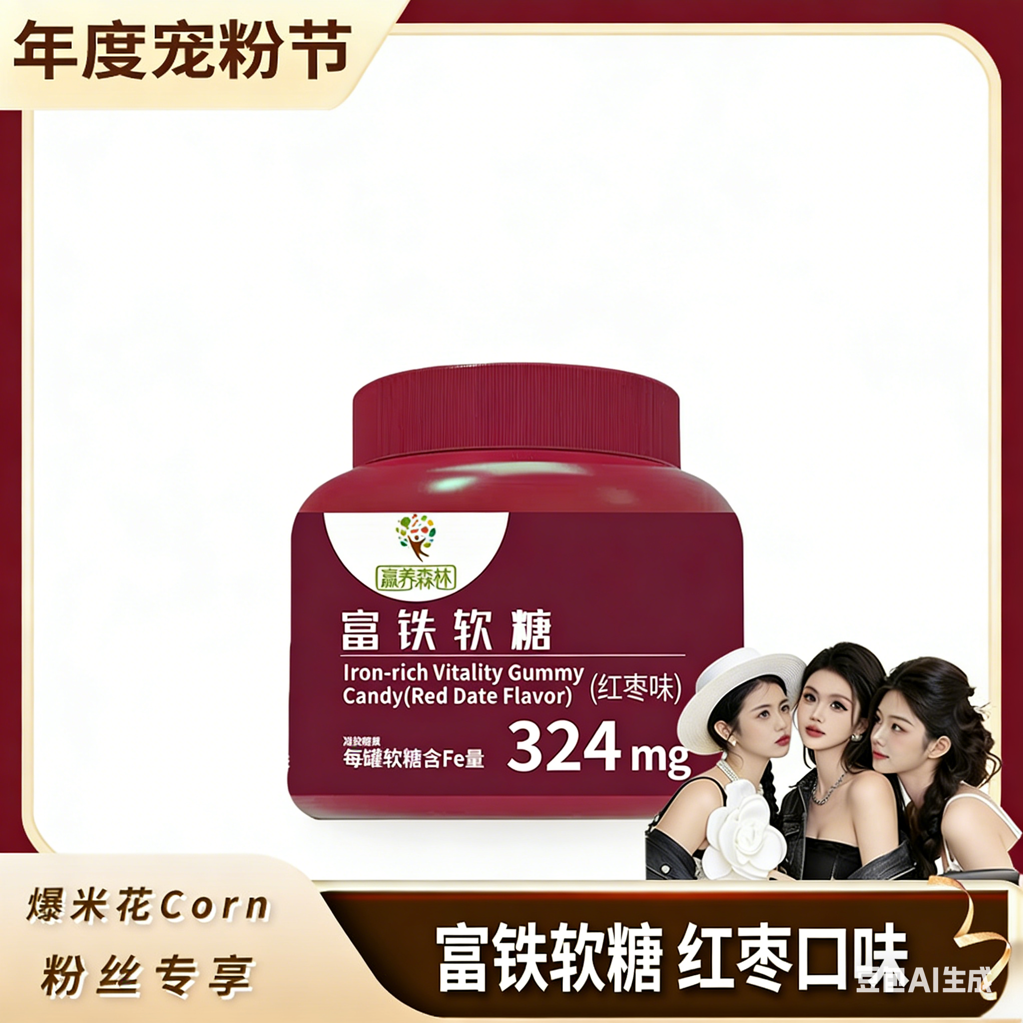 富铁软糖青少年女性一瓶装