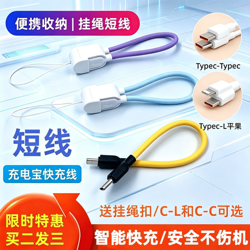 充电宝短线PD快充挂绳线