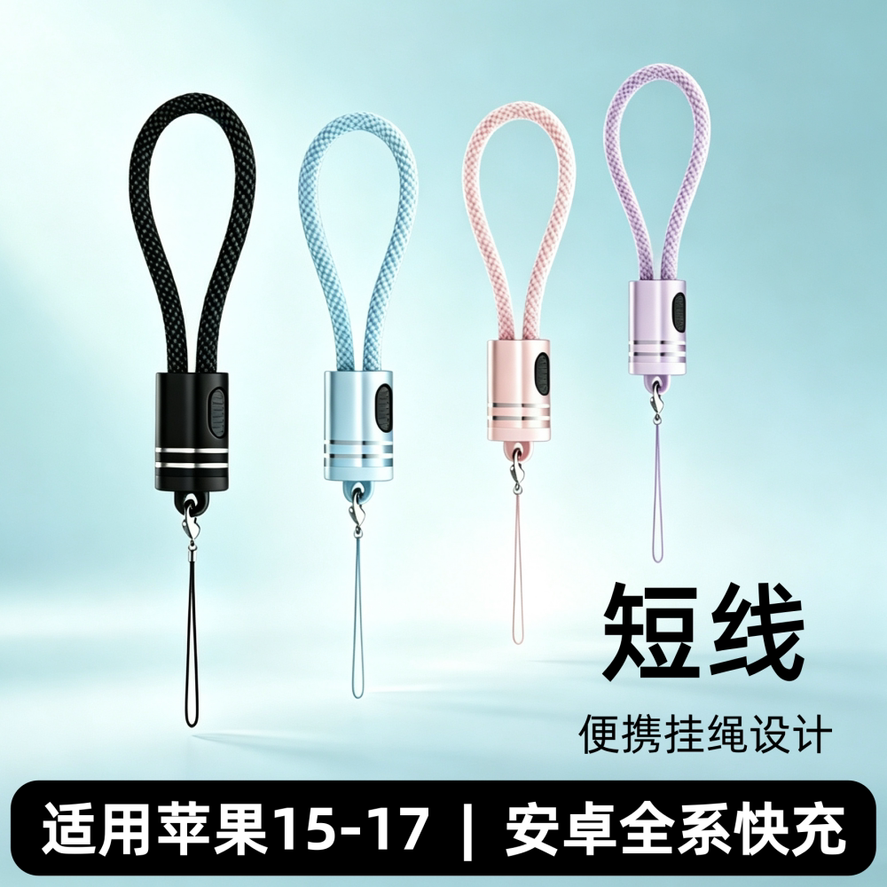 挂绳式短款充电数据线