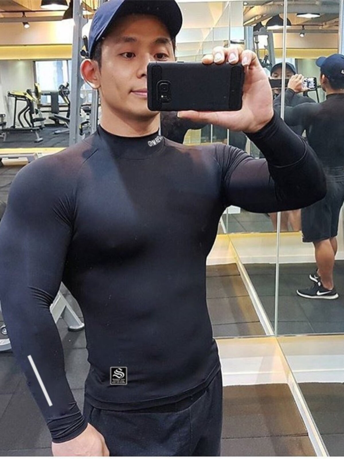 MUSCLE TIDE FALL WINTER LONG SLEEVE QUICK-DRYING TIGHTS SPORTS BROTHERS MENS HIGH NECK GYM IRON TRAINING T-SHIRT