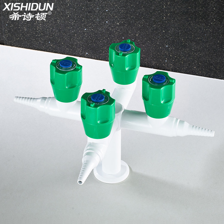 希诗顿 实验室四口水考克水龙头通风柜供气龙头水考克壁挂式水嘴