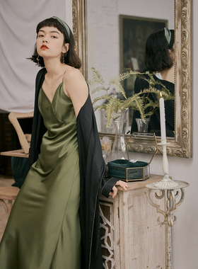 DEFINE法式睡衣女吊带睡裙高级感性长款薄仿真丝质绸缎家居服春夏